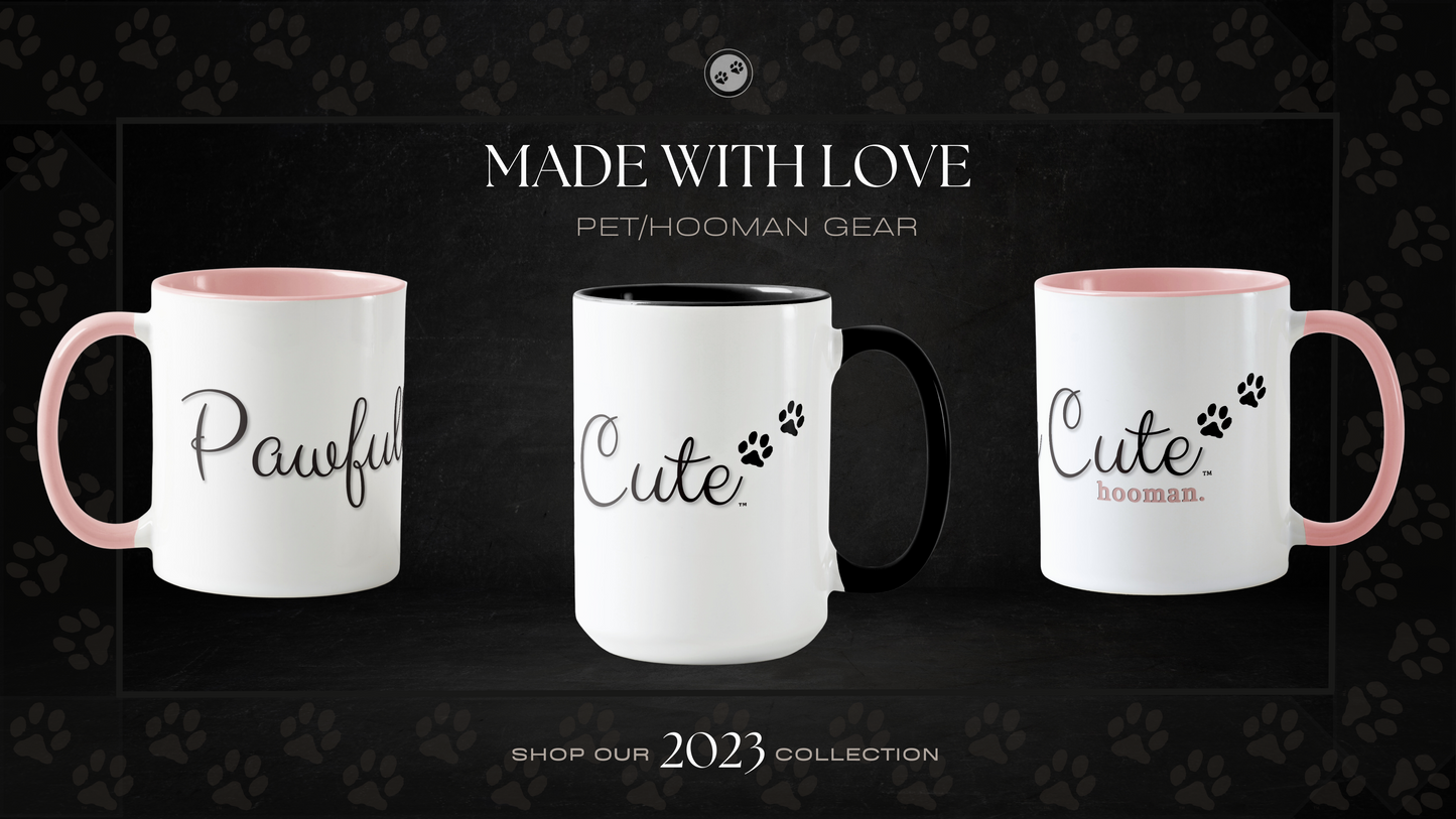Pawfully Cute Hooman Ceramic Mug in Pink & White! - Pawfully Cute!