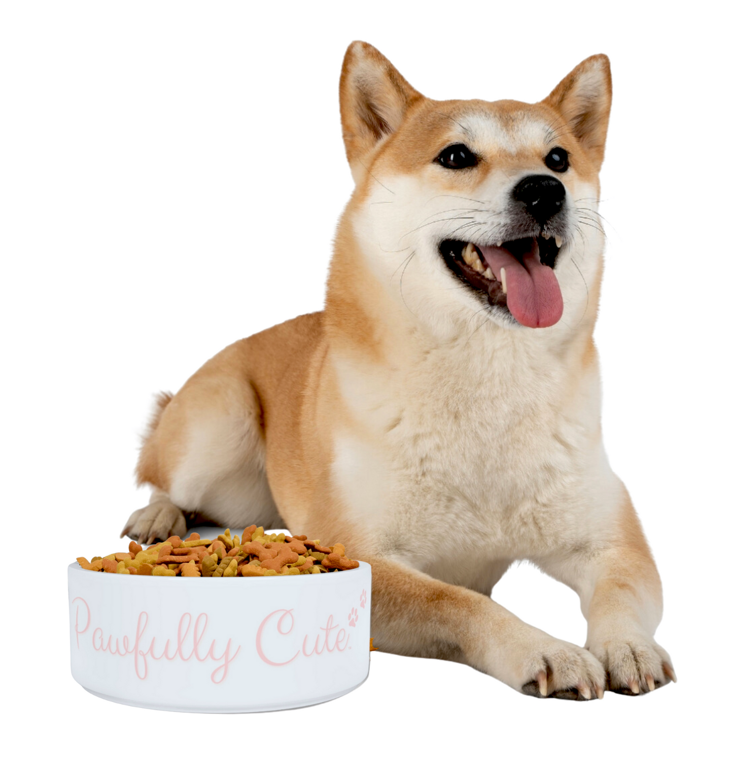 Pawfully Cute Ceramic Signature Pet Bowl! (Pink, 2 Sizes) - Pawfully Cute!