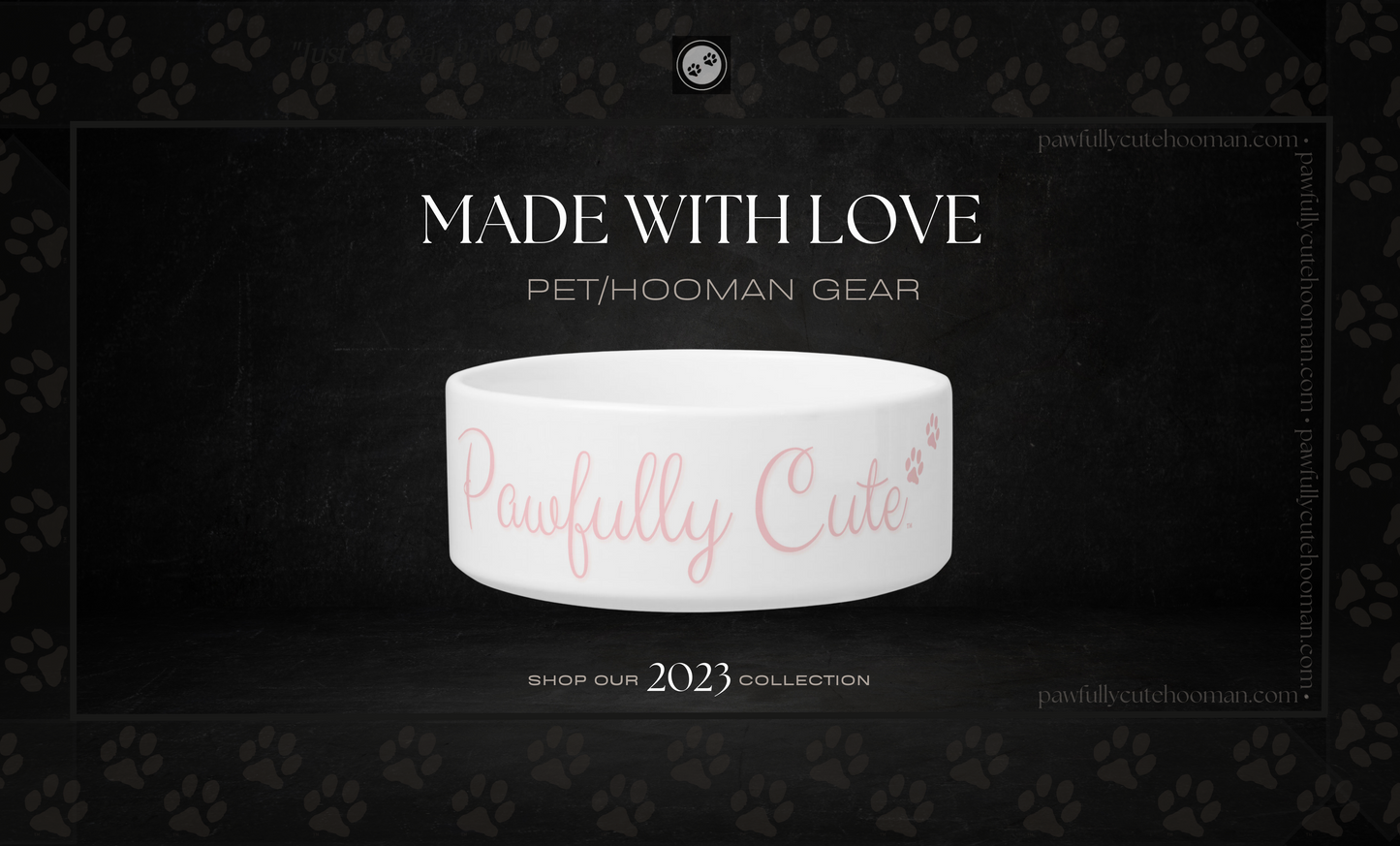 Pawfully Cute Ceramic Signature Pink Pet Bowl! - Pawfully Cute!