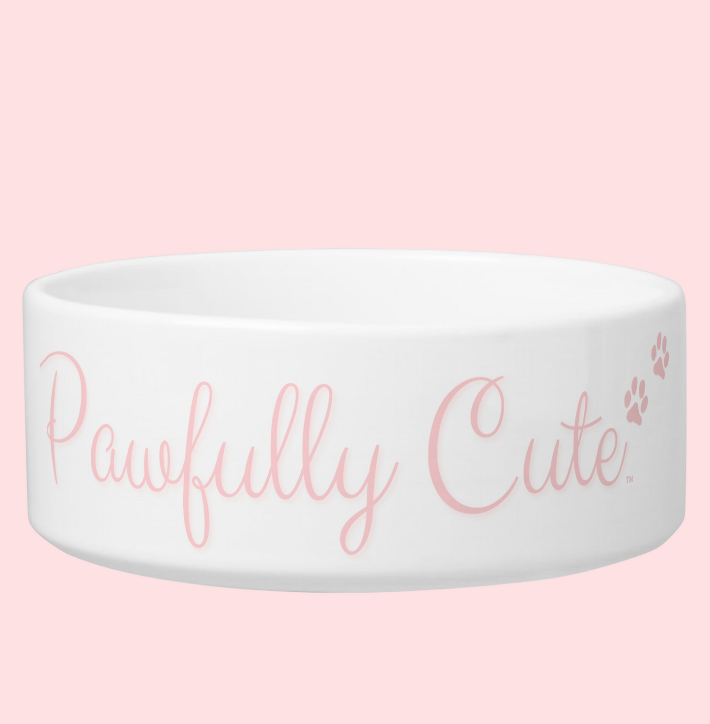 Pawfully Cute Ceramic Signature Pet Bowl! (Pink, 2 Sizes) - Pawfully Cute!