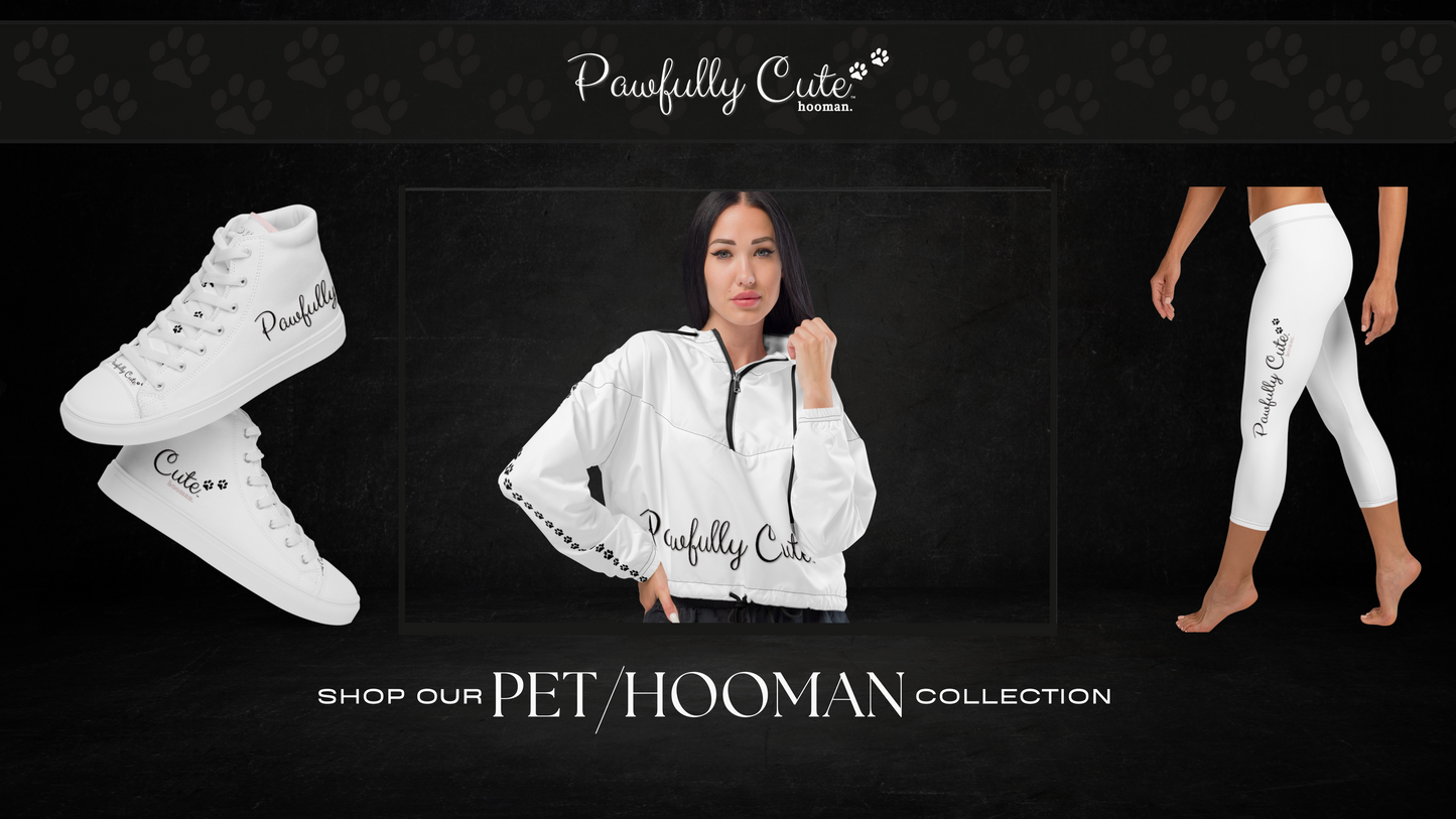 Pawfully Cute Hooman Cropped Windbreaker! (white) - Pawfully Cute!