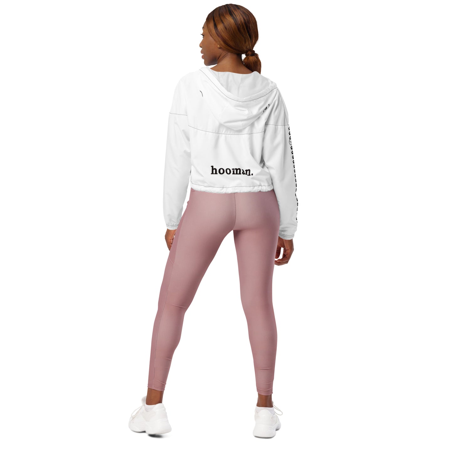 Pawfully Cute Hooman Cropped Windbreaker! (white) - Pawfully Cute!