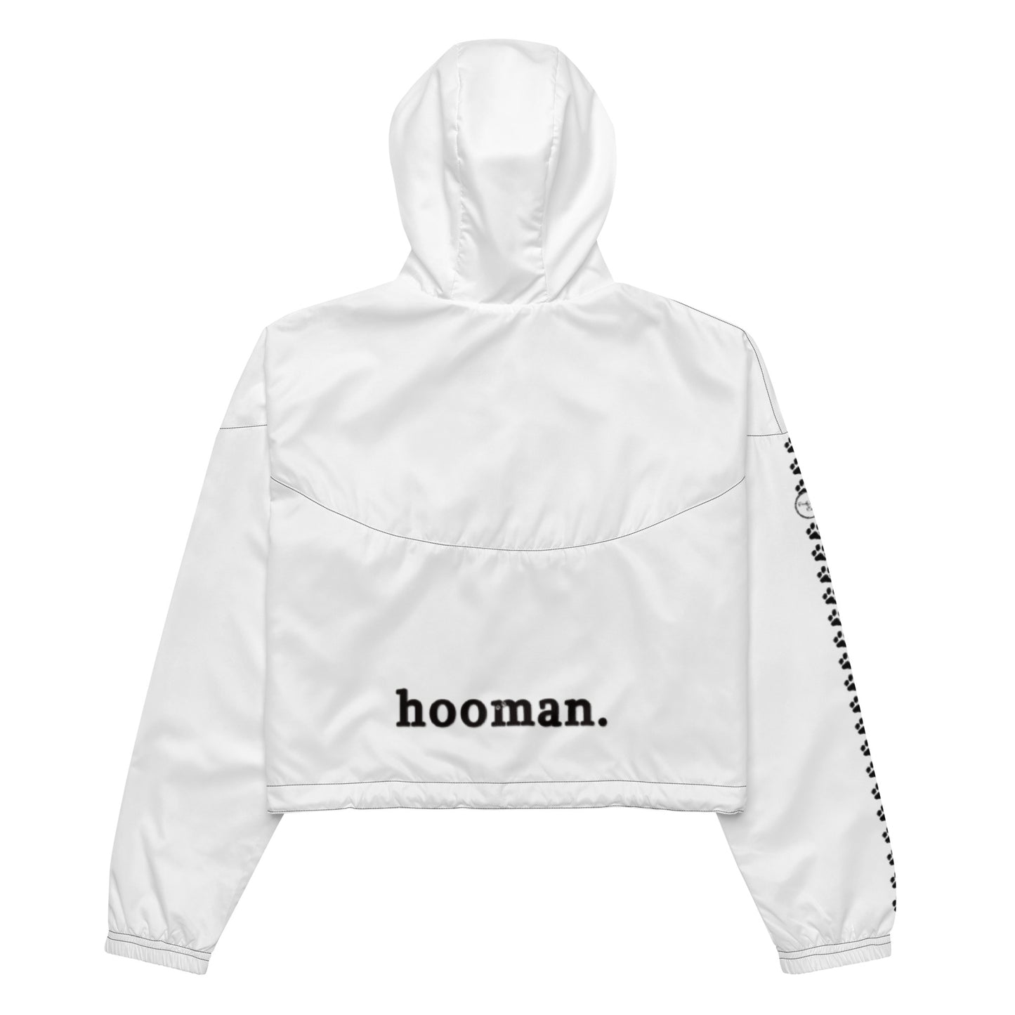 Pawfully Cute Hooman Cropped Windbreaker! (white) - Pawfully Cute!
