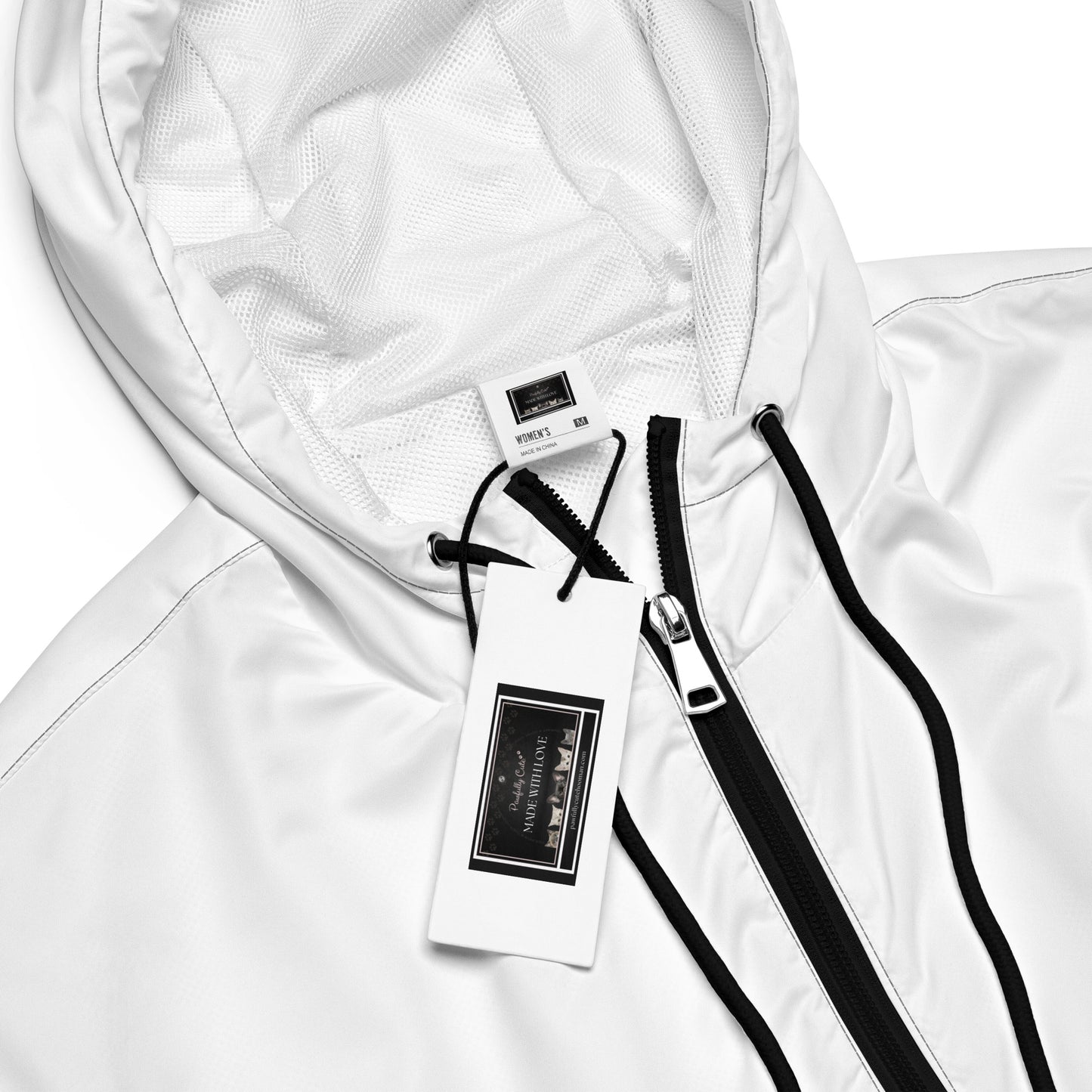 Pawfully Cute Hooman Cropped Windbreaker! (white) - Pawfully Cute!