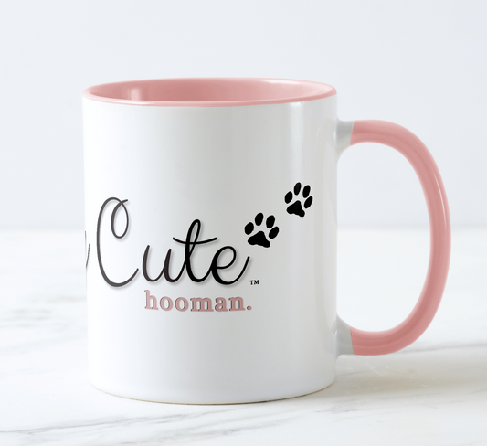 Pawfully Cute Hooman Ceramic Mug in Pink & White! - Pawfully Cute!